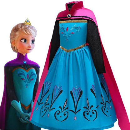Fantasia Elsa Frozen Infantil | Vestido de Festa de Coroação | Super Kids Fantasia