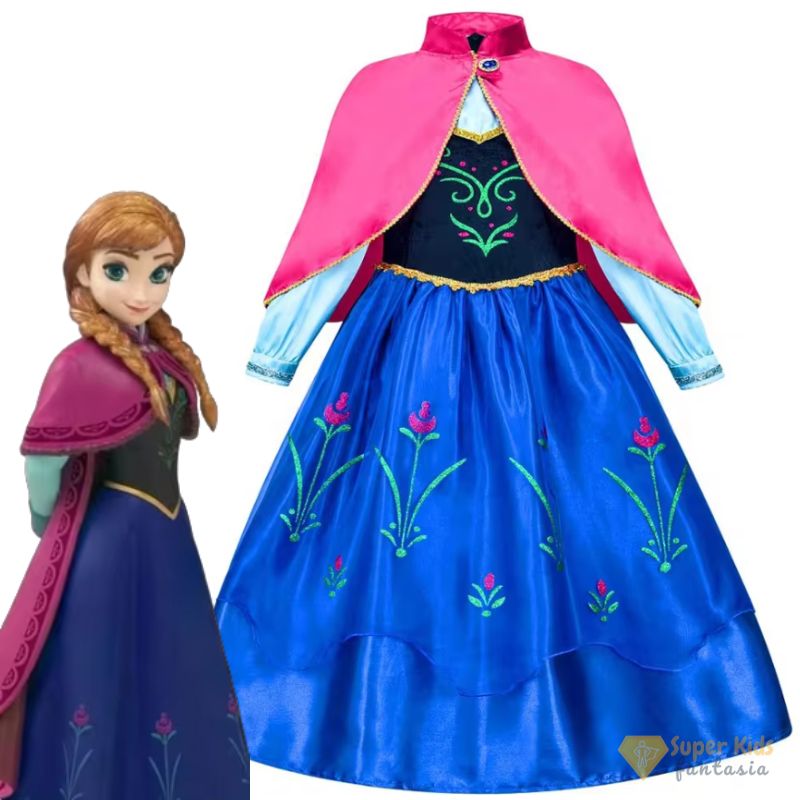 Fantasia - Vestido Anna Frozen - Super Kids Fantasia